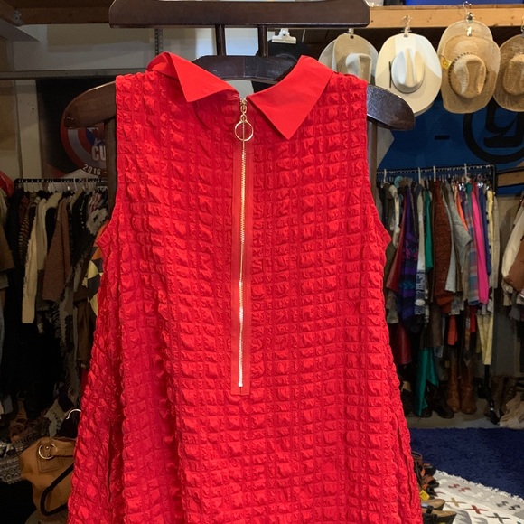 Joseph Ribkoff NWT Vibrant Red Textured Midi Dress - Picture 7 of 9
